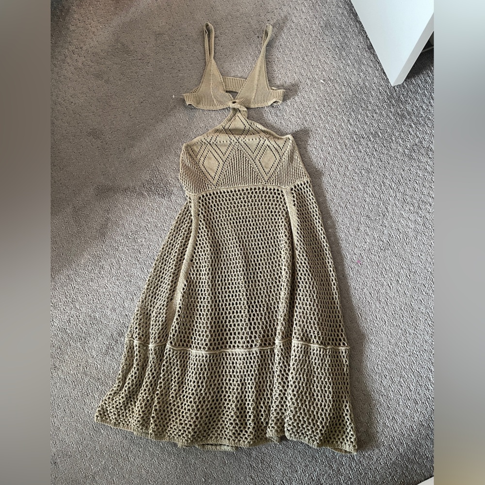 Crochet beach cover up dress (Size S)